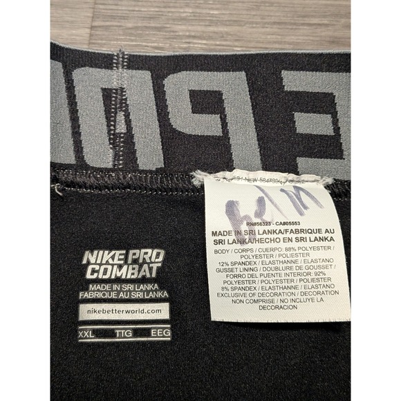 Nike Pro Combat Mens Dri-Fit 3/4 Length Black Compression Leggings Size 2XL - Picture 2 of 7